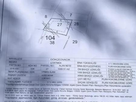 75M2 Unten 75M2 Oben = 150M2 Terrasse Baugenehmigung Balkon 1000M2 Einzeleigentumsurkunde Parzelle Mit Blick Auf Die Natur In Gökçeovacik